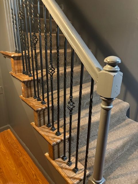Carpet Update Before - Old wooden staircase