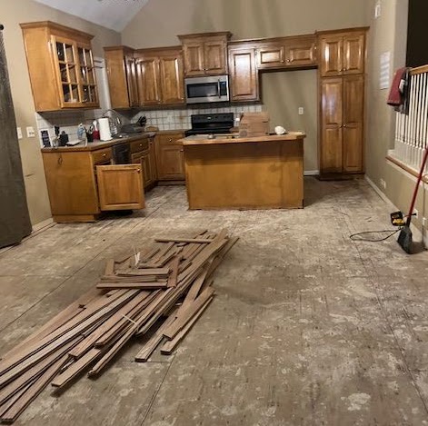 Kitchen Before - Outdated cabinets