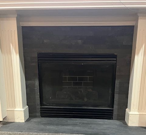 Fireplace After - Modern plaster hearth